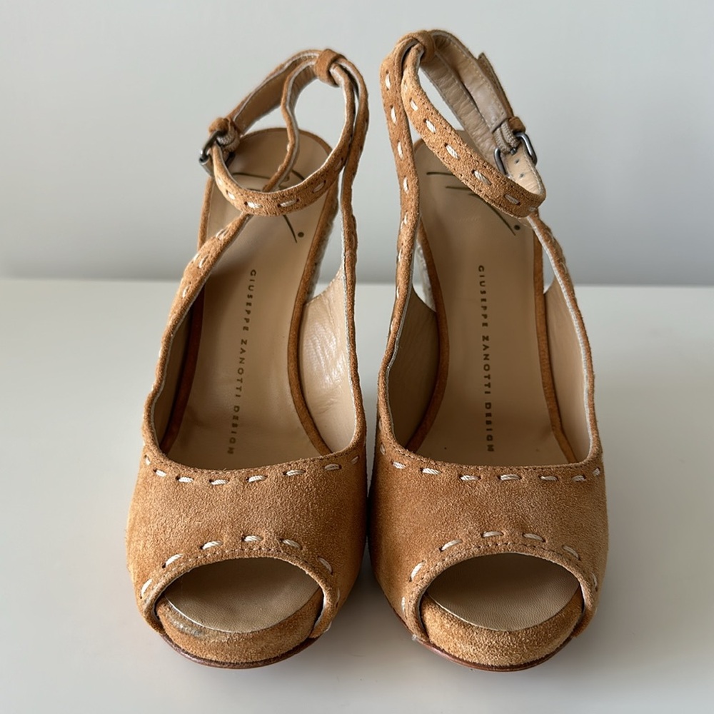 AUTHENTIC Giuseppe Zanotti Suede Wedges Size US 6.5/ EU 36.5 - Picture 5 of 9